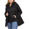 Lands’ End Women’s 3-in-1 Systems Jacket with Removable Puffer Vest(Black)