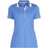 Lands’ End Women’s American-Grown Supima Cotton Polo Shirt(Crisp Blue/White)