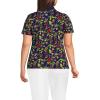 Lands’ End Women’s American-Grown Supima Cotton Polo Shirt(Deep Sea Multi Garden Floral)