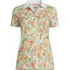 Lands’ End Women’s American-Grown Supima Cotton Polo Shirt(White Multi Field Floral)