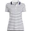 Lands’ End Women’s American-Grown Supima Cotton Polo Shirt(White/Navy Stripe Tipped)