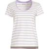Lands’ End Women’s American-Grown Supima Cotton Short Sleeve Scoop Neck Tee(Ivory/Lilac Breton Stripe)