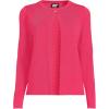 Lands’ End Women’s Blend Scallop Edge Fitted Cardigan Sweater(Berry Rouge)