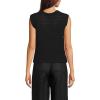 Lands’ End Women’s Blend Texture U Neck Vest Sweater(Black)