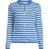 Lands’ End Women’s Cashmere Cardigan Sweater(Muted Cobalt/Ivory Breton)