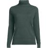 Lands’ End Women’s Cashmere Turtleneck Sweater(Evening Forest)