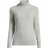 Lands’ End Women’s Cashmere Turtleneck Sweater(Gray/Black Donegal)