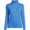 Lands’ End Women’s Cashmere Turtleneck Sweater(Mute Cobalt Blue)