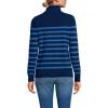Lands’ End Women’s Cashmere Turtleneck Sweater(Navy/Cobalt Placed Stripe)