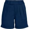 Lands’ End Women’s Chino High Rise Pleated 7″ Shorts(Deep Sea Navy)