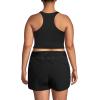 Lands’ End Women’s Chlorine Resistant High Neck Racerback Midkini Swimsuit Top(Black)