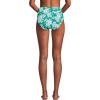 Lands’ End Women’s Chlorine Resistant Pinchless High Waisted Bikini Bottoms(Emerald/White Romatic Floral)