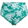 Lands’ End Women’s Chlorine Resistant Pinchless High Waisted Bikini Bottoms(Emerald/White Romatic Floral)