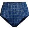 Lands’ End Women’s Chlorine Resistant Pinchless High Waisted Bikini Bottoms(Navy Mosaic Mini Tile)
