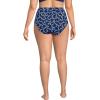 Lands’ End Women’s Chlorine Resistant Pinchless High Waisted Bikini Bottoms(Navy/White Flowering Vine)
