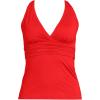 Lands’ End Women’s Chlorine Resistant Plunge X-Back Tankini Swimsuit Top(Daylily Red)