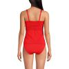 Lands’ End Women’s Chlorine Resistant Plunge X-Back Tankini Swimsuit Top(Daylily Red)