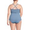 Lands’ End Women’s Chlorine Resistant Plunge X-Back Tankini Swimsuit Top(Dusk Sky)