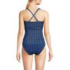 Lands’ End Women’s Chlorine Resistant Plunge X-Back Tankini Swimsuit Top(Navy Mosaic Mini Tile)