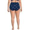 Lands’ End Women’s Chlorine Resistant Ruched Natural High Waisted Full Coverage Bikini Swim Bottoms(Deep Sea Navy Bouquet Floral)