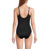 Lands’ End Women’s Chlorine Resistant Scoop Neck High Leg Tugless Tank Thin Strap One Piece Swimsuit Adjustable(Black)