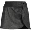 Lands’ End Women’s Chlorine Resistant Shine Twist Front Mini Swim Cover-up Skirt(Black Shine)