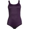 Lands’ End Women’s Chlorine Resistant Soft Cup Tugless Sporty One Piece Swimsuit(Blackberry)
