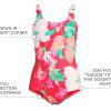 Lands’ End Women’s Chlorine Resistant Soft Cup Tugless Sporty One Piece Swimsuit(Coral Rose Lilies)