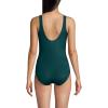 Lands’ End Women’s Chlorine Resistant Soft Cup Tugless Sporty One Piece Swimsuit(Deep Balsam Floral Placement)