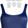 Lands’ End Women’s Chlorine Resistant Soft Cup Tugless Sporty One Piece Swimsuit(Deep Sea Navy)