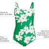 Lands’ End Women’s Chlorine Resistant Soft Cup Tugless Sporty One Piece Swimsuit(Fresh Grass Painted Flower)