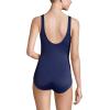 Lands’ End Women’s Chlorine Resistant Soft Cup Tugless Sporty One Piece Swimsuit(Multi Swirl/Deep Sea Navy Mix)