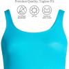 Lands’ End Women’s Chlorine Resistant Soft Cup Tugless Sporty One Piece Swimsuit(Turquoise)