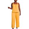 Lands’ End Women’s Cooling 2 Piece Pajama Set – Sleeveless Square Neck Top and Pants(Sweet Mango)
