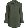 Lands’ End Women’s Cotton Gauze Button Down Swim Cover-up Shirt Dress(Rich Olive Green)
