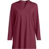 Lands’ End Women’s Cotton Jersey Long Sleeve Hooded Swim Cover-up Dress(Burgundy Spritz)