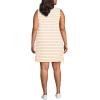 Lands’ End Women’s Cotton Jersey Notch Neck Dress with Soutache(White/Mango Breton Stripe)