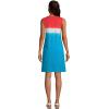 Lands’ End Women’s Cotton Jersey Sleeveless Swim Cover-up Dress(Compass Red/Turquoise Ombre)