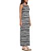 Lands’ End Women’s Cotton Jersey Sleeveless Swim Cover-up Maxi Dress(Black/White Ombre)