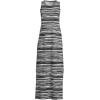 Lands’ End Women’s Cotton Jersey Sleeveless Swim Cover-up Maxi Dress(Black/White Ombre)