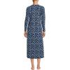 Lands’ End Women’s Cotton Long Sleeve Midcalf Nightgown(Deep Sea Navy Floral Mix)