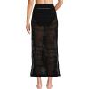 Lands’ End Women’s Cotton Open Knit Maxi Swim Cover-up Skirt(Black)