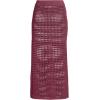 Lands’ End Women’s Cotton Open Knit Maxi Swim Cover-up Skirt(Burgundy Spritz)