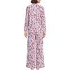 Lands’ End Women’s Cotton Poplin 2 Piece Pajama Set – Long Sleeve Top and Pants(White/Pink Festive Critters)