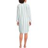 Lands’ End Women’s Cotton Poplin Long Sleeve Sleepshirt Nightgown(Icy Mint/Muted Cobalt Stripe)