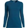 Lands’ End Women’s Cotton Rib Knit T-Shirt(Baltic Teal)