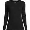 Lands’ End Women’s Cotton Rib Knit T-Shirt(Black)