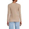 Lands’ End Women’s Cotton Rib Knit T-Shirt(Canyon Camel Tiny Stripe)