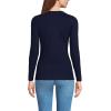 Lands’ End Women’s Cotton Rib Knit T-Shirt(Deep Sea Navy)