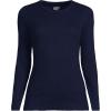 Lands’ End Women’s Cotton Rib Knit T-Shirt(Deep Sea Navy)